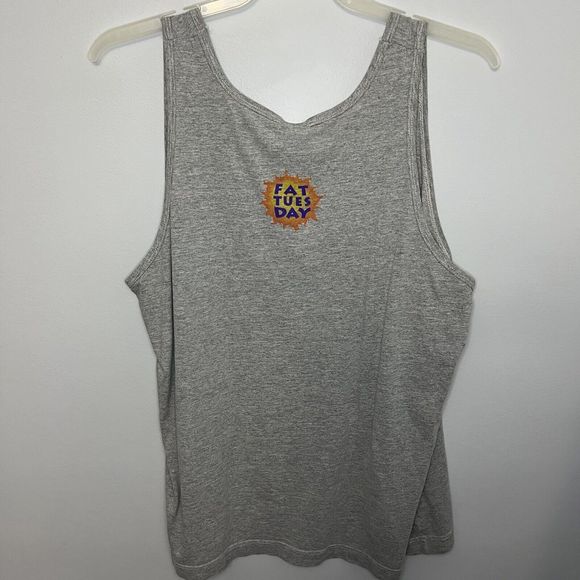Fat Tuesday Cozumel Vintage Tank Top Gray Graphic Print Large Party RARE VGCond - Picture 4 of 10